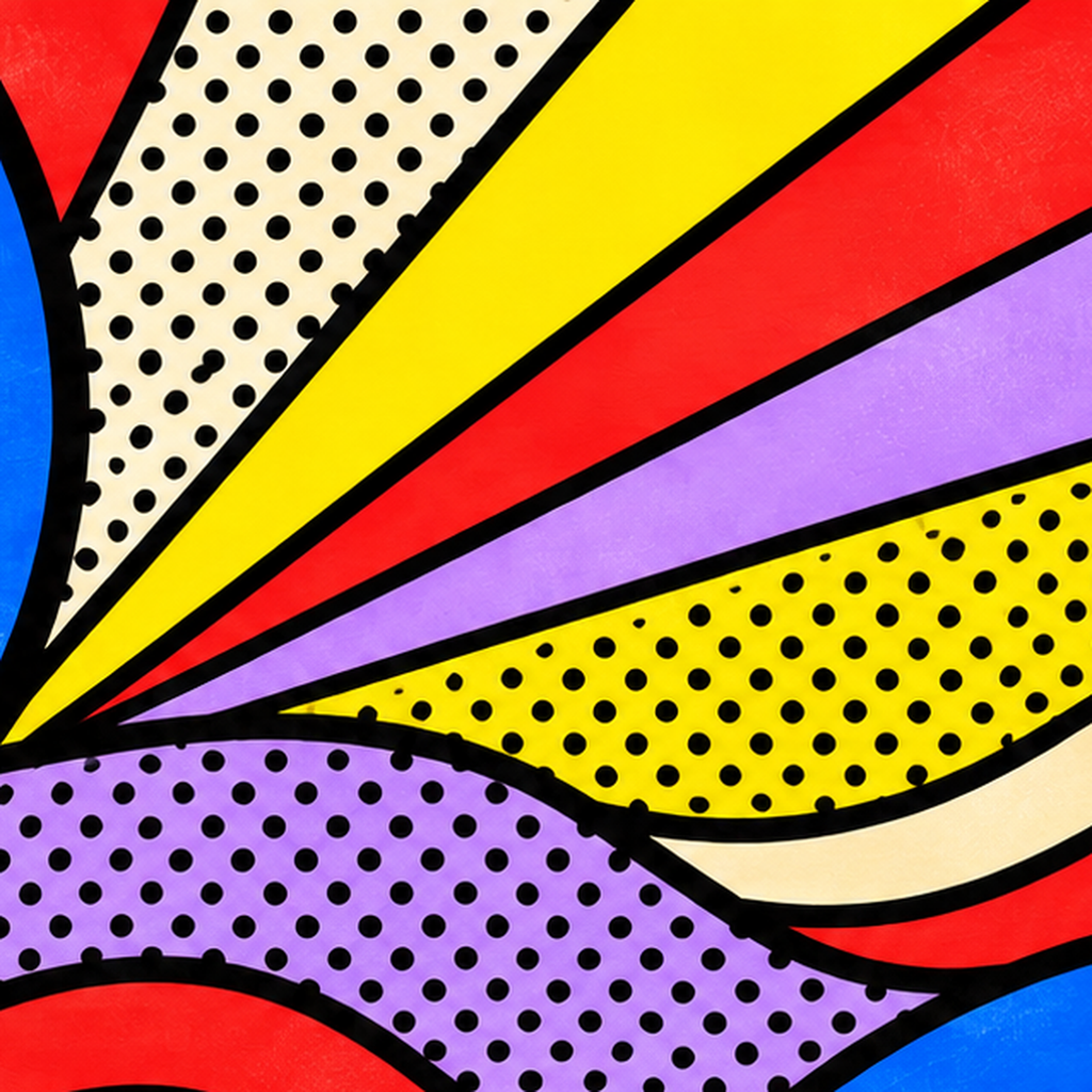 Pop Art Geometrik Desen Poster – Canlı Renkli Modern Duvar Sanatı — baskının yakın çekimi, kâğıt dokusu ve renk detayı