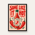 Some Like It Hot Acı Sos & Kırmızı Biber Retro Poster — düz siyah çerçeveli duvar posteri
