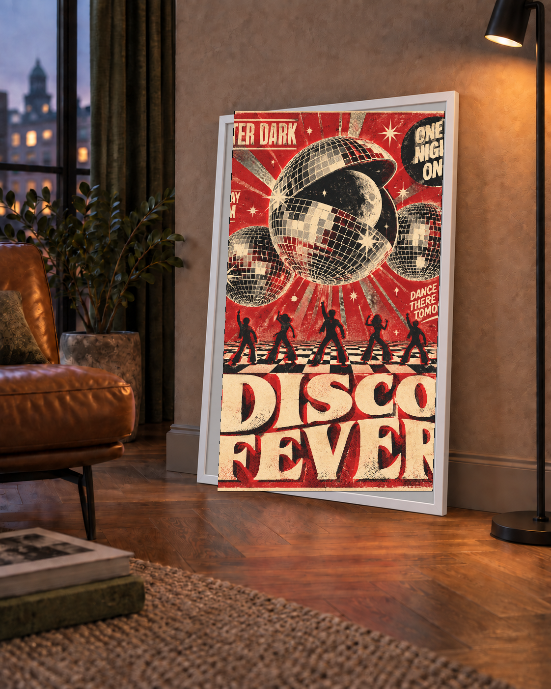 Retro Disco Poster – Pop Art Stil Dans Temalı Duvar Dekoru
