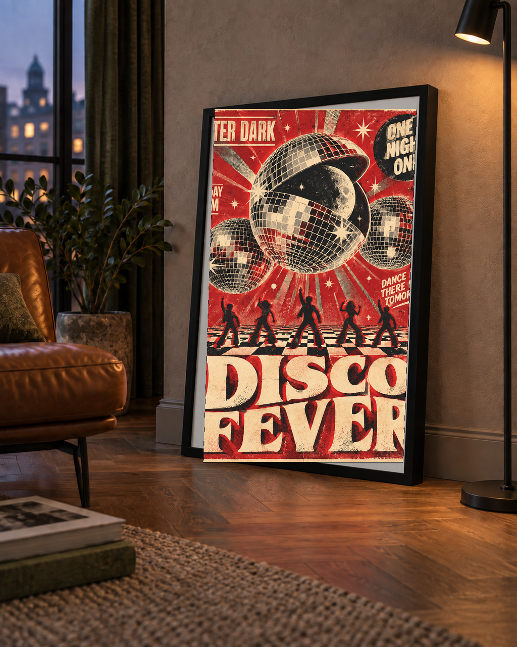 Retro Disco Poster – Pop Art Stil Dans Temalı Duvar Dekoru
