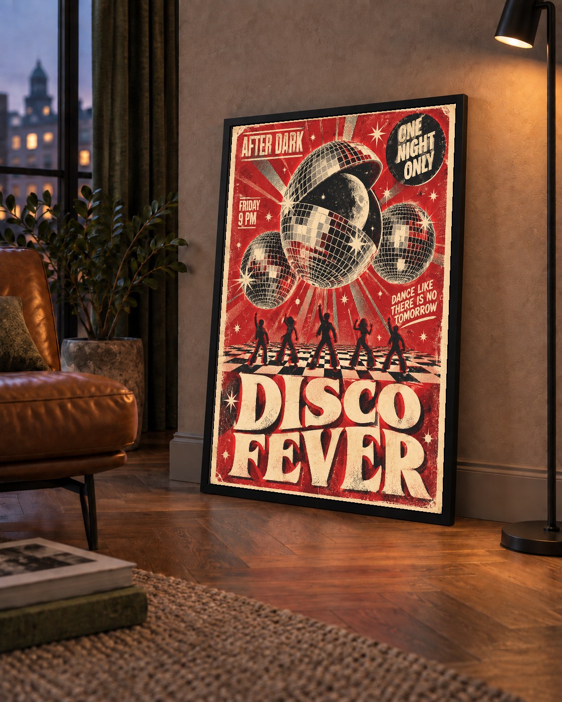 Retro Disco Poster – Pop Art Stil Dans Temalı Duvar Dekoru