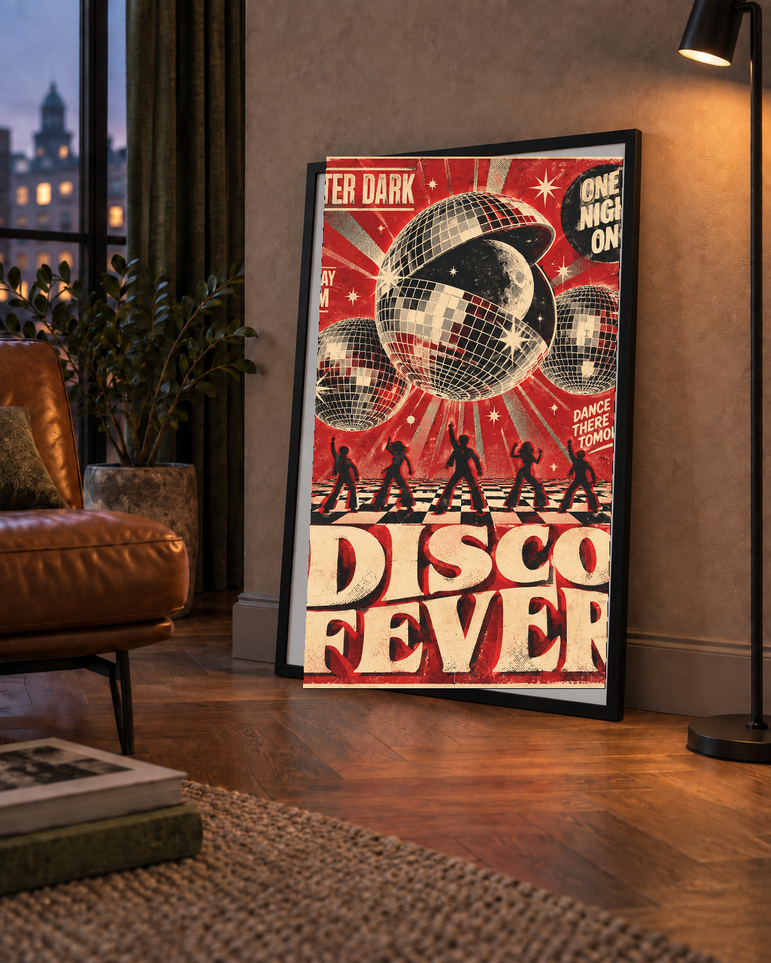 Retro Disco Poster – Pop Art Stil Dans Temalı Duvar Dekoru