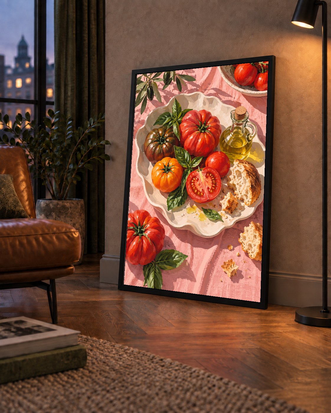Akdeniz Domates ve Zeytinyağı Natürel Stil Sanat Posteri