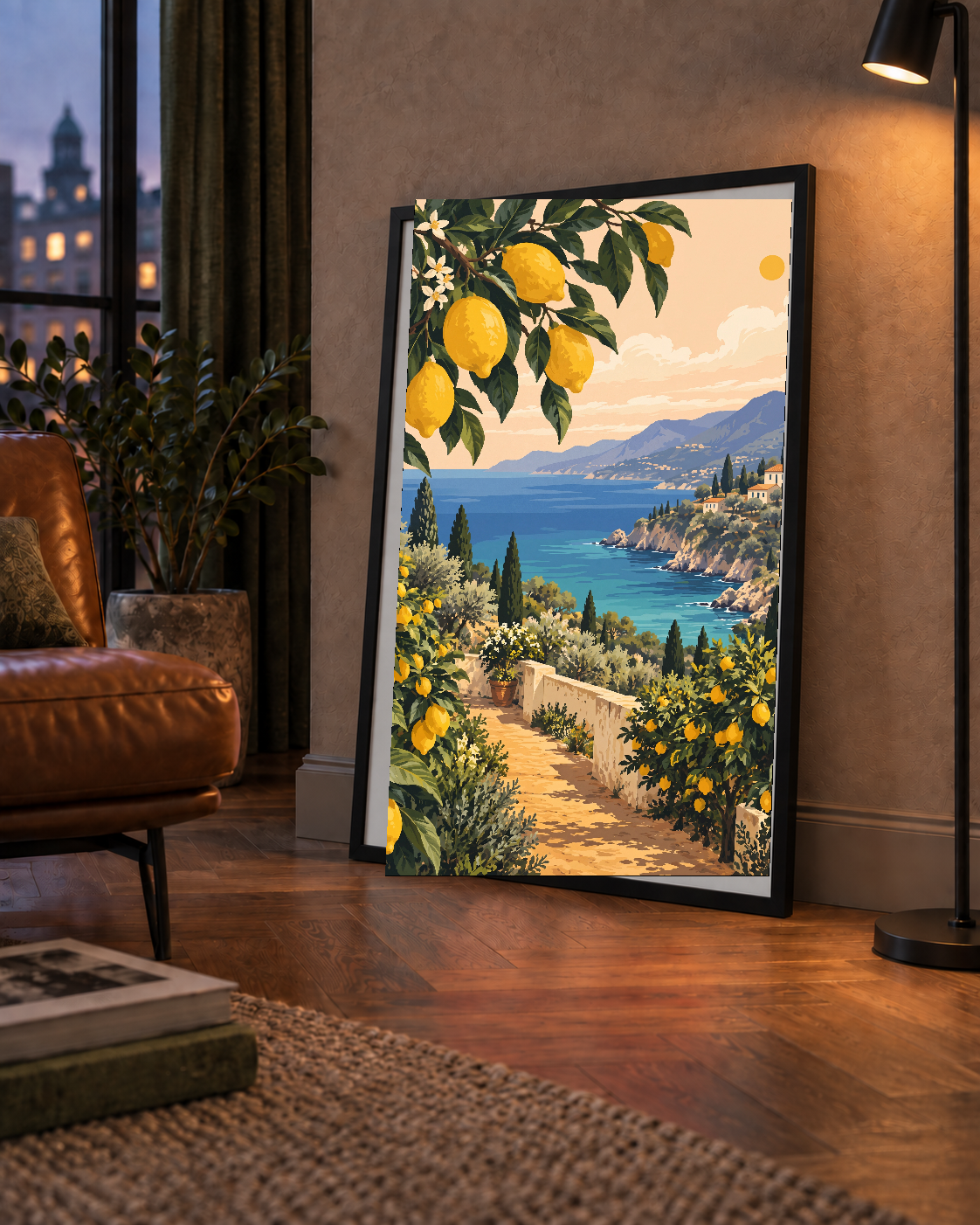 Akdeniz Limon Bahçesi Manzarası Dijital Poster Baskı