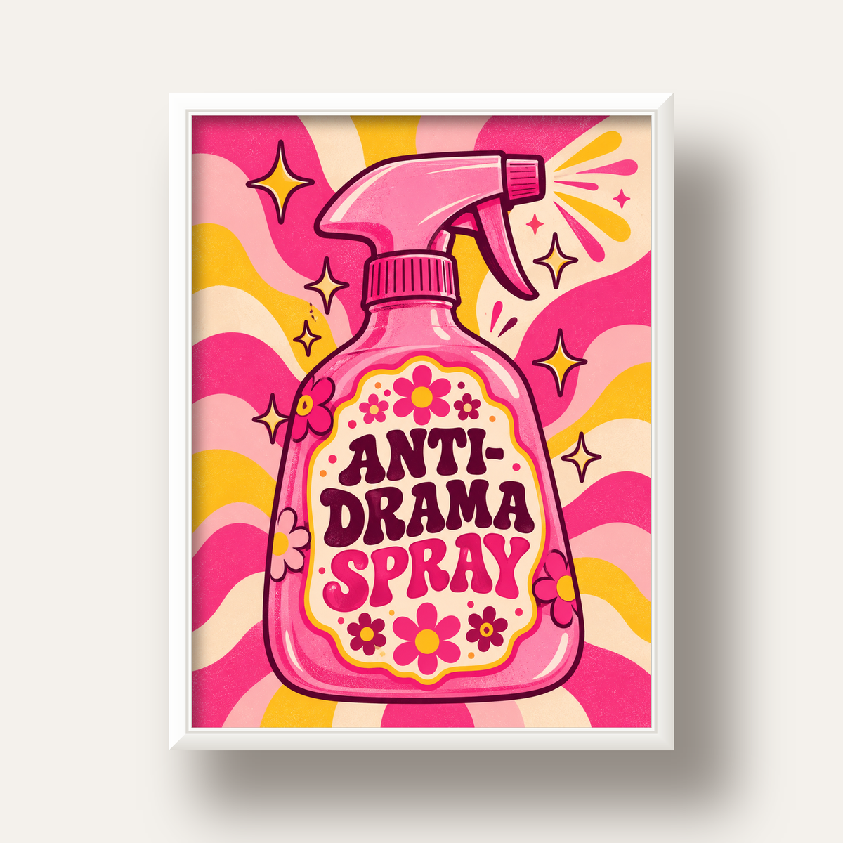 Anti-Drama Spray — beyaz derin çerçeveli