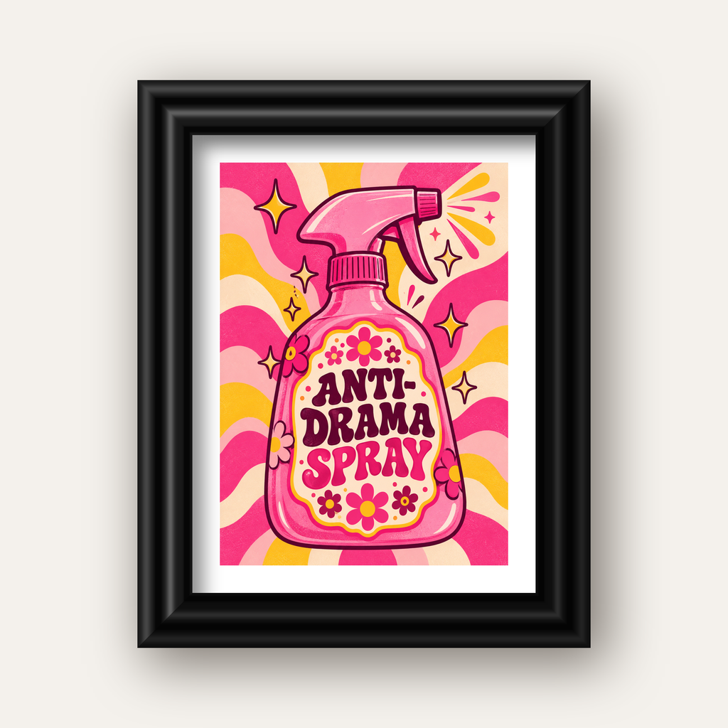 Anti-Drama Spray — siyah galeri çerçeveli paspartulu