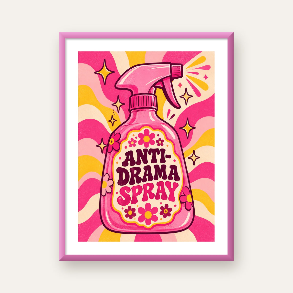 Anti-Drama Spray — pembe çerçeveli paspartulu
