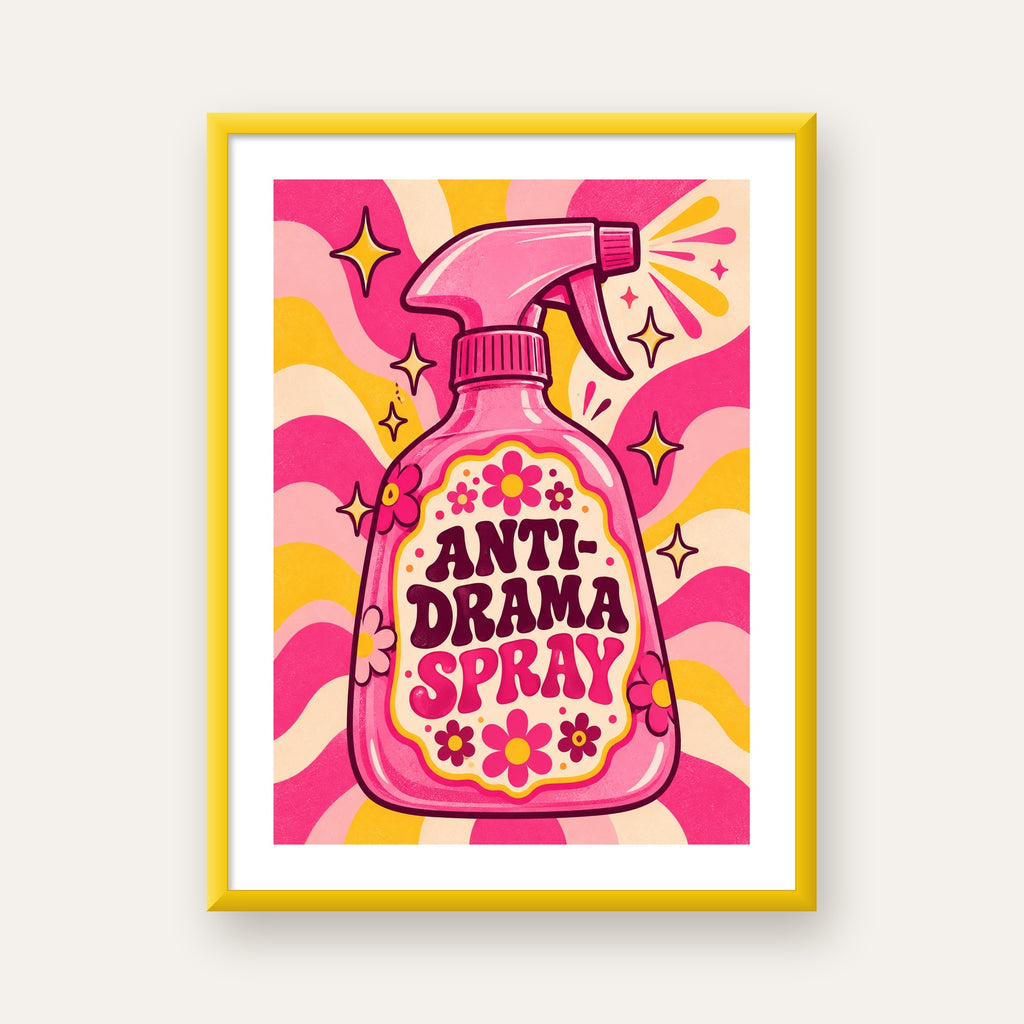 Anti-Drama Spray — sarı çerçeveli paspartulu