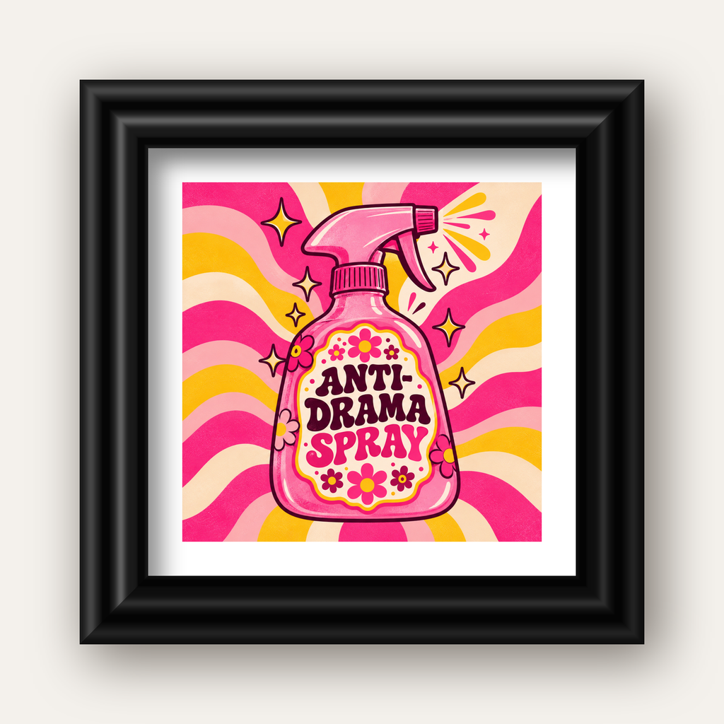 Anti-Drama Spray — siyah galeri çerçeveli paspartulu