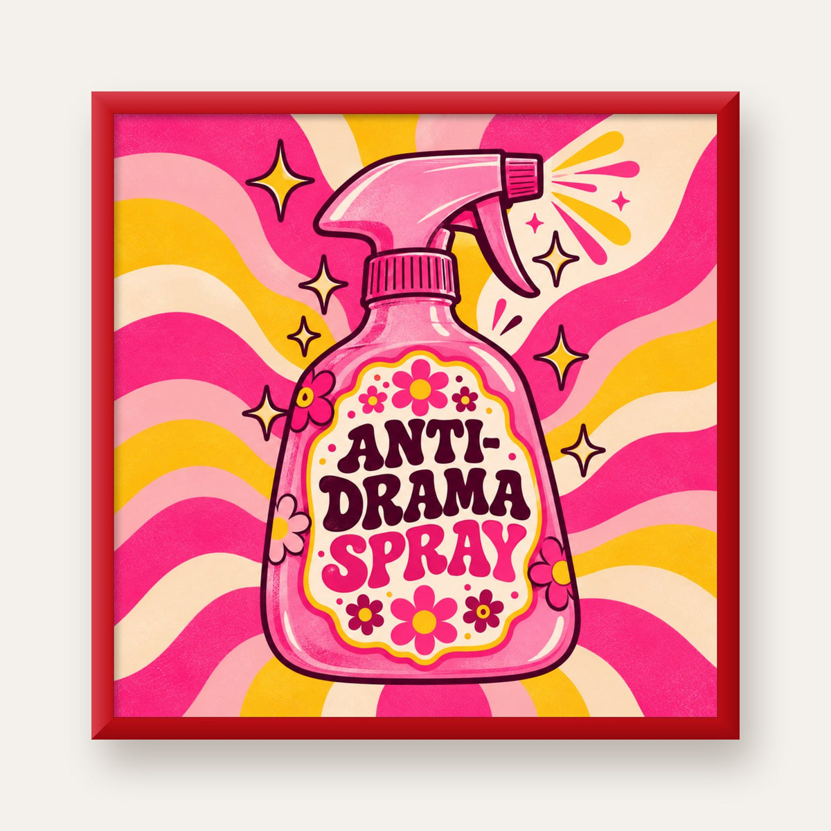 Anti-Drama Spray — kırmızı çerçeveli