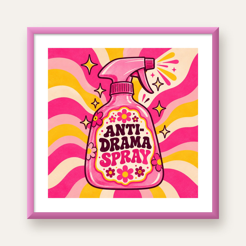 Anti-Drama Spray — pembe çerçeveli paspartulu