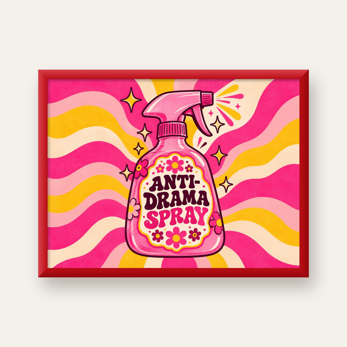 Anti-Drama Spray — kırmızı çerçeveli