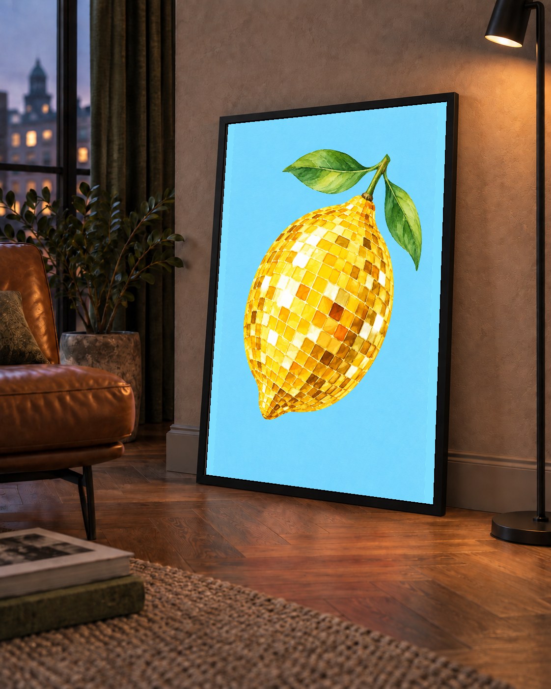 Ayna Mozaik Limon İllüstrasyon Poster – Suluboya Sanat Baskısı