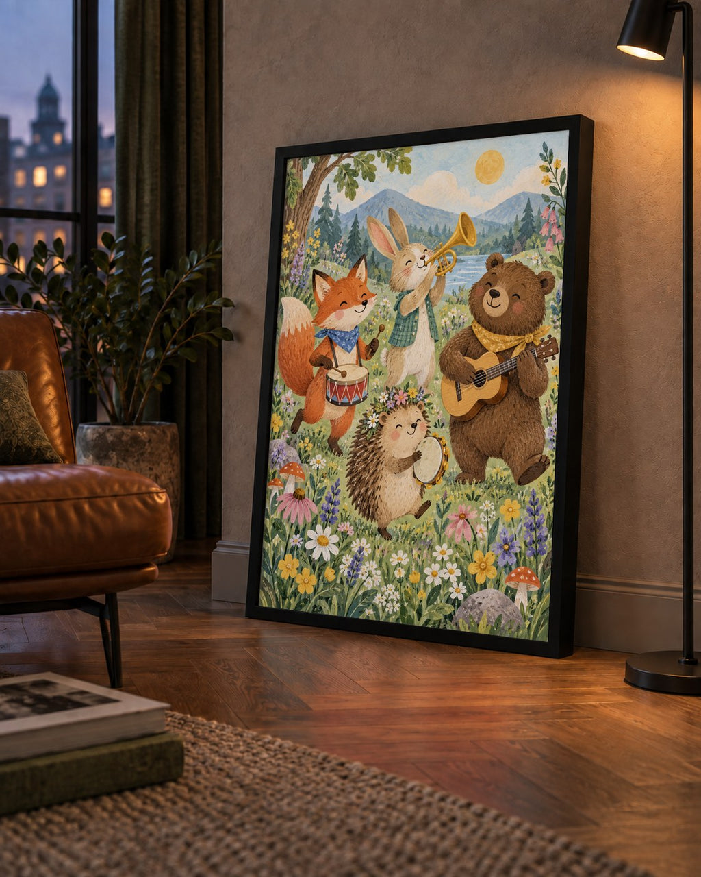 Orman Hayvanları Müzik Grubu Suluboya Çocuk Poster