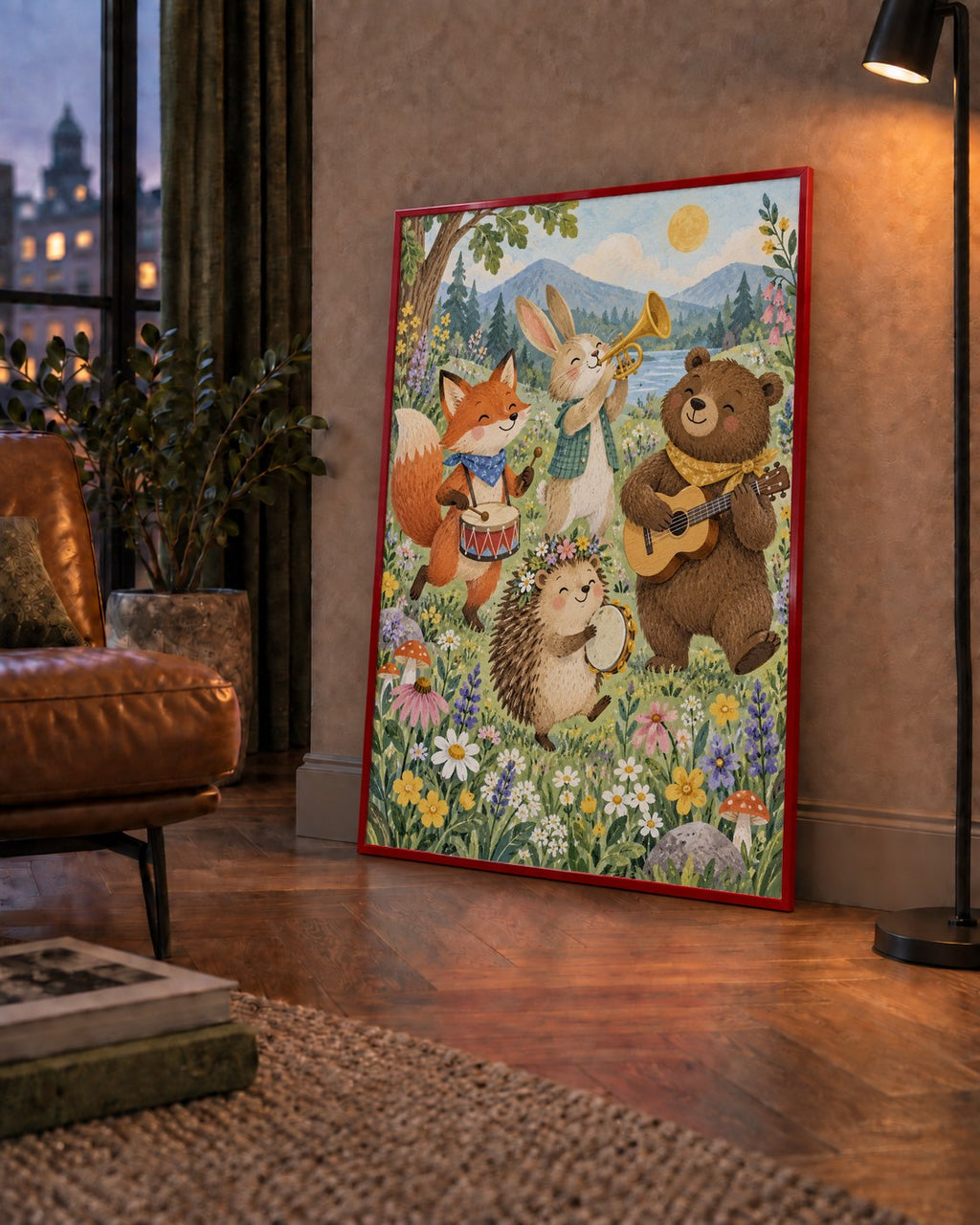 Orman Hayvanları Müzik Grubu Suluboya Çocuk Poster
