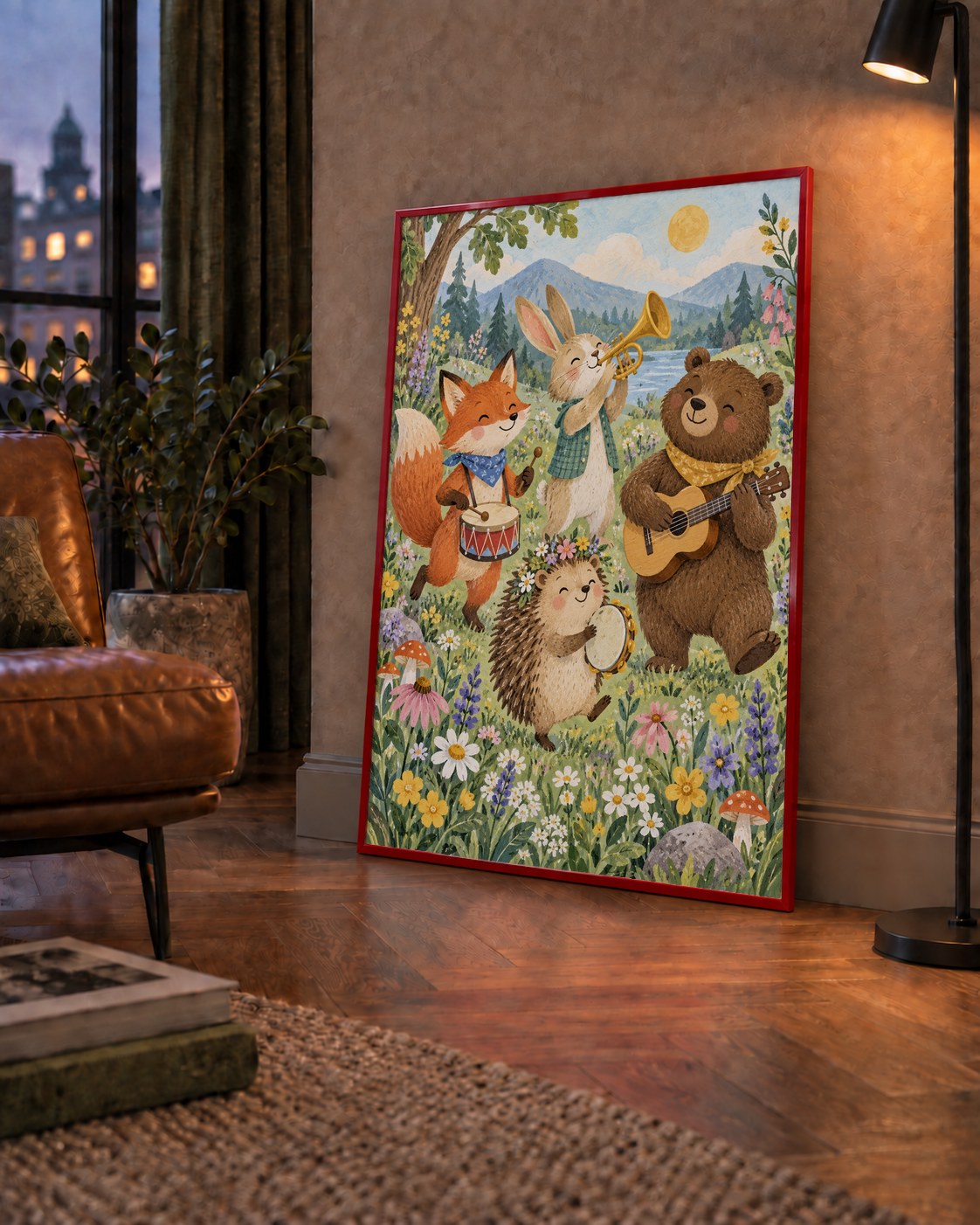 Orman Hayvanları Müzik Grubu Suluboya Çocuk Poster