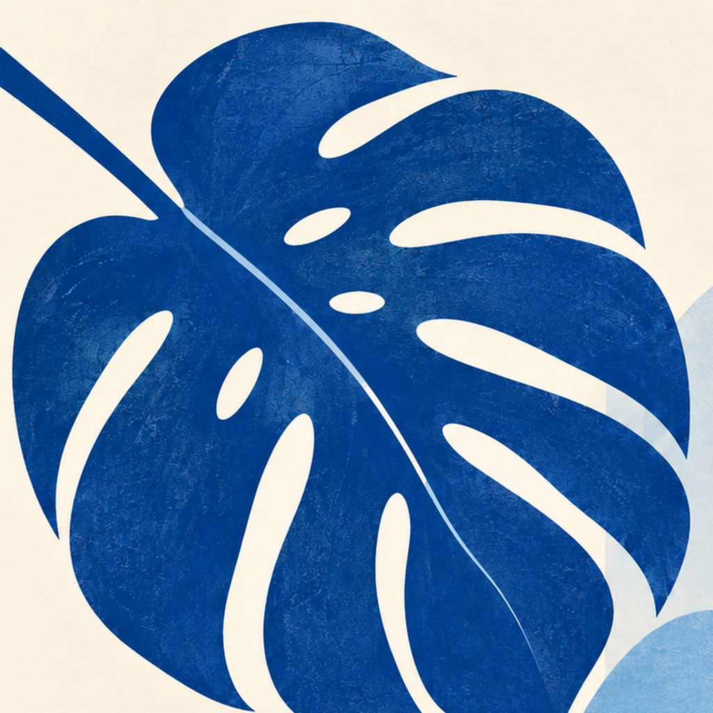 Soyut Yaprak ve Güneş Minimalist Poster – Modern Dijital Baskı — baskının yakın çekimi, kâğıt dokusu ve renk detayı
