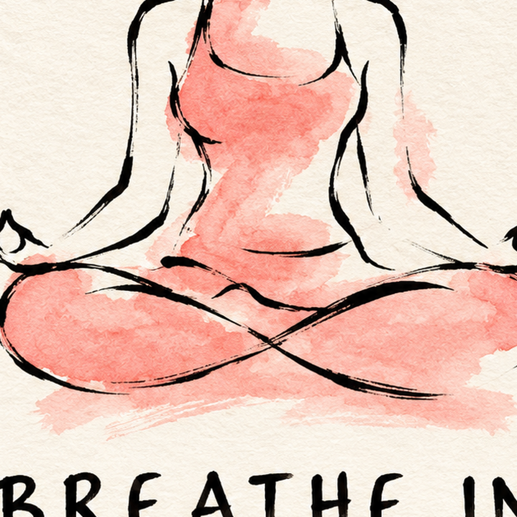 Yoga ve Meditasyon İllüstrasyonlu Motive Edici Poster — baskının yakın çekimi, kâğıt dokusu ve renk detayı
