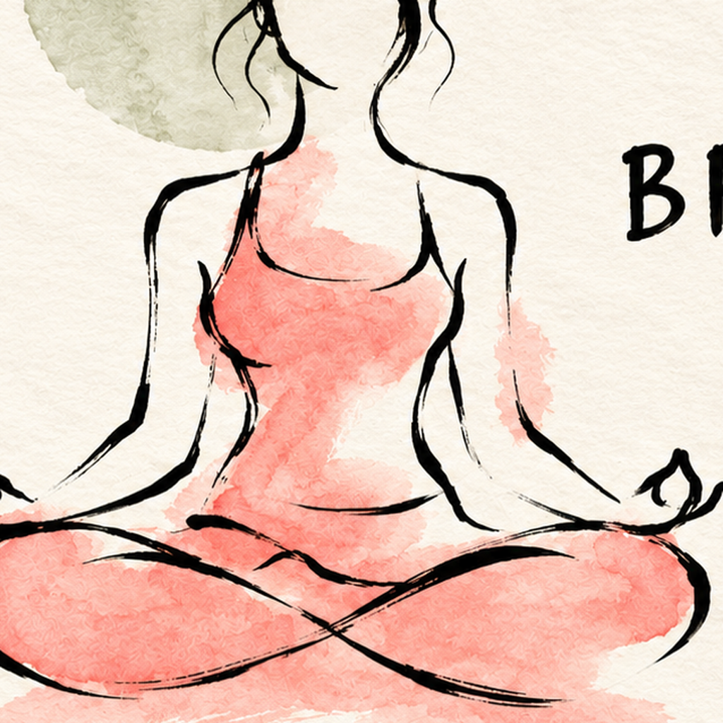 Yoga ve Meditasyon İllüstrasyonlu Motive Edici Poster — baskının yakın çekimi, kâğıt dokusu ve renk detayı