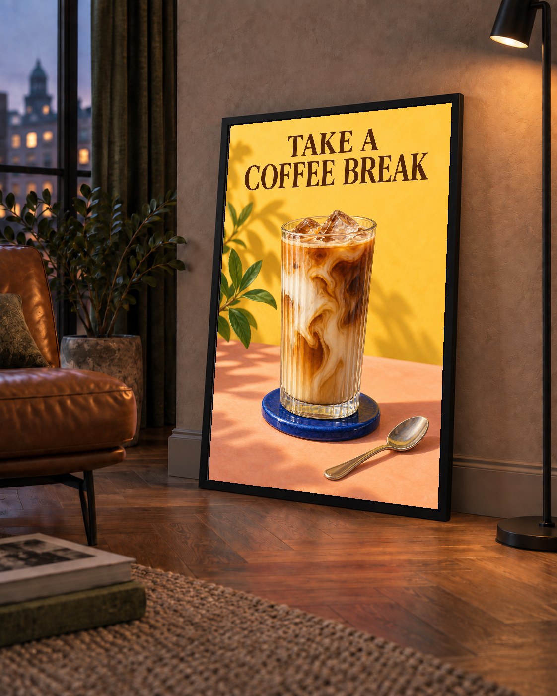 Take a Coffee Break Buzlu Kahve Poster Duvar Dekoru