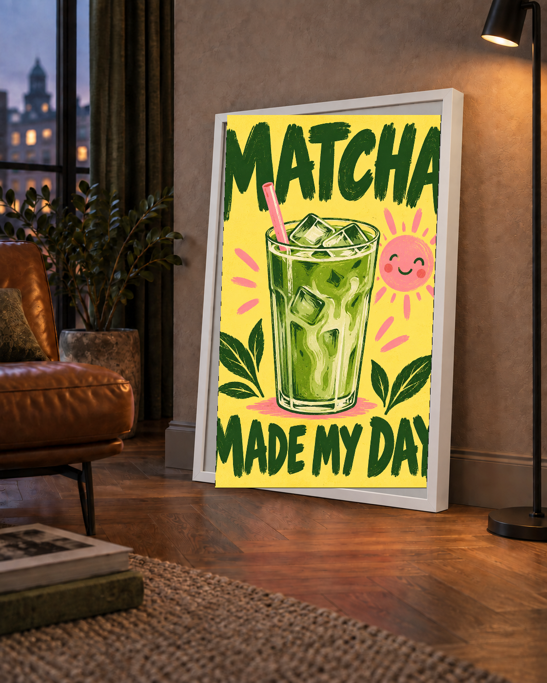 Buzlu Matcha İçeceği Poster – Enerjik ve Renkli Duvar Dekoru