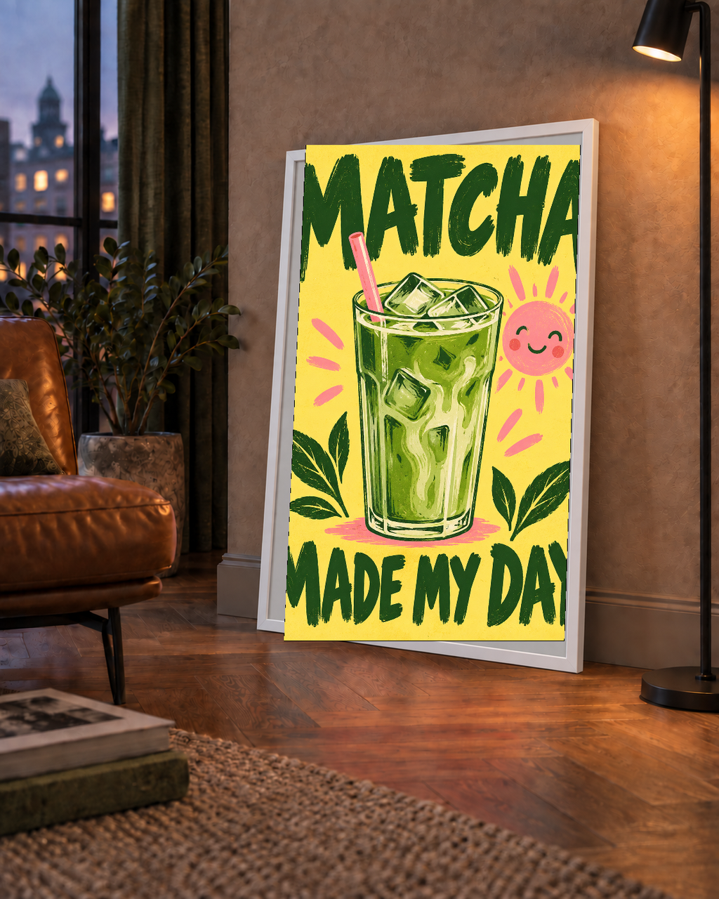 Buzlu Matcha İçeceği Poster – Enerjik ve Renkli Duvar Dekoru