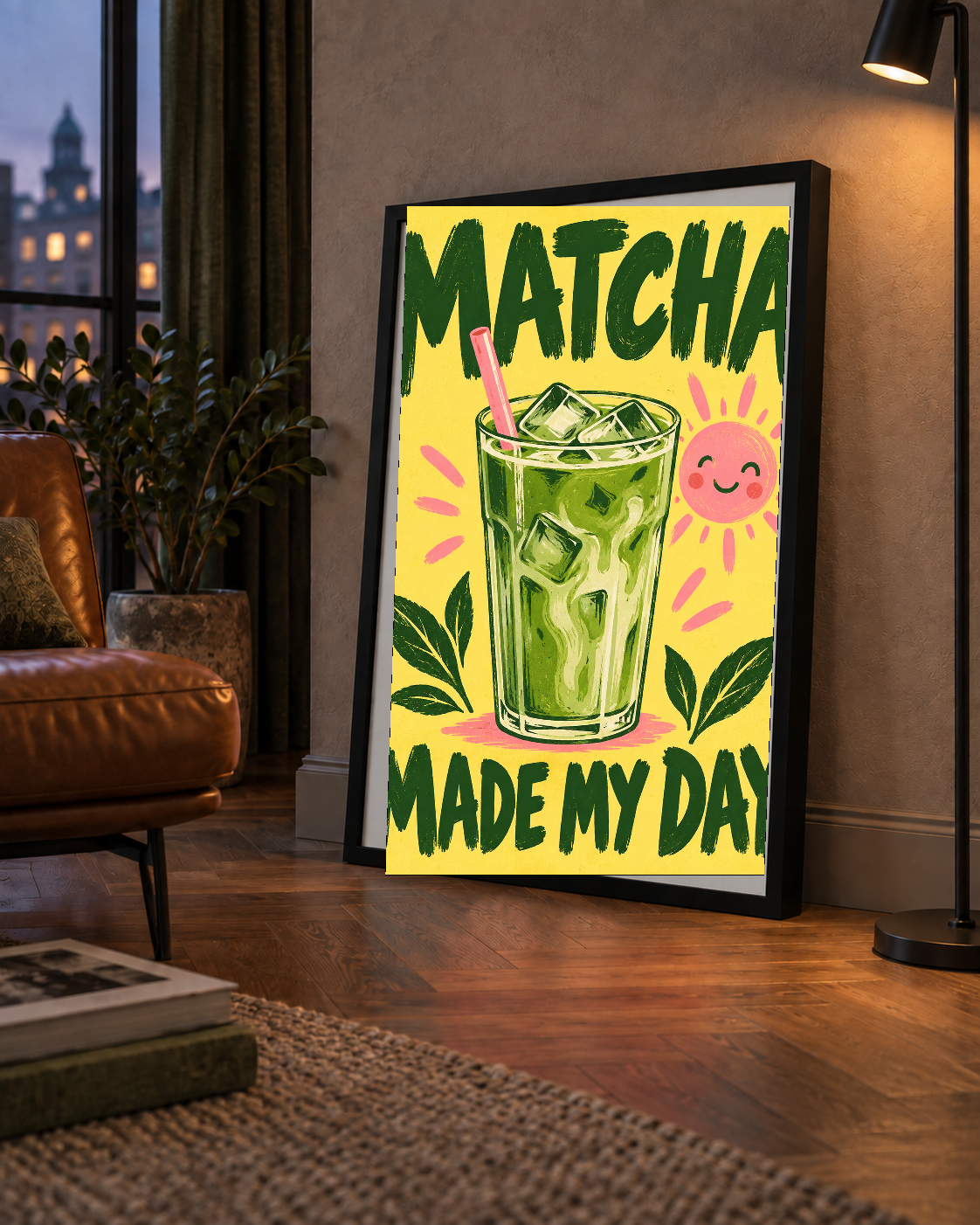 Buzlu Matcha İçeceği Poster – Enerjik ve Renkli Duvar Dekoru