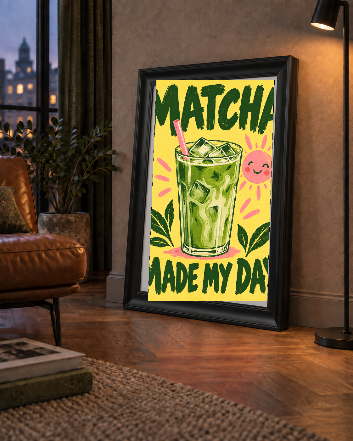 Buzlu Matcha İçeceği Poster – Enerjik ve Renkli Duvar Dekoru