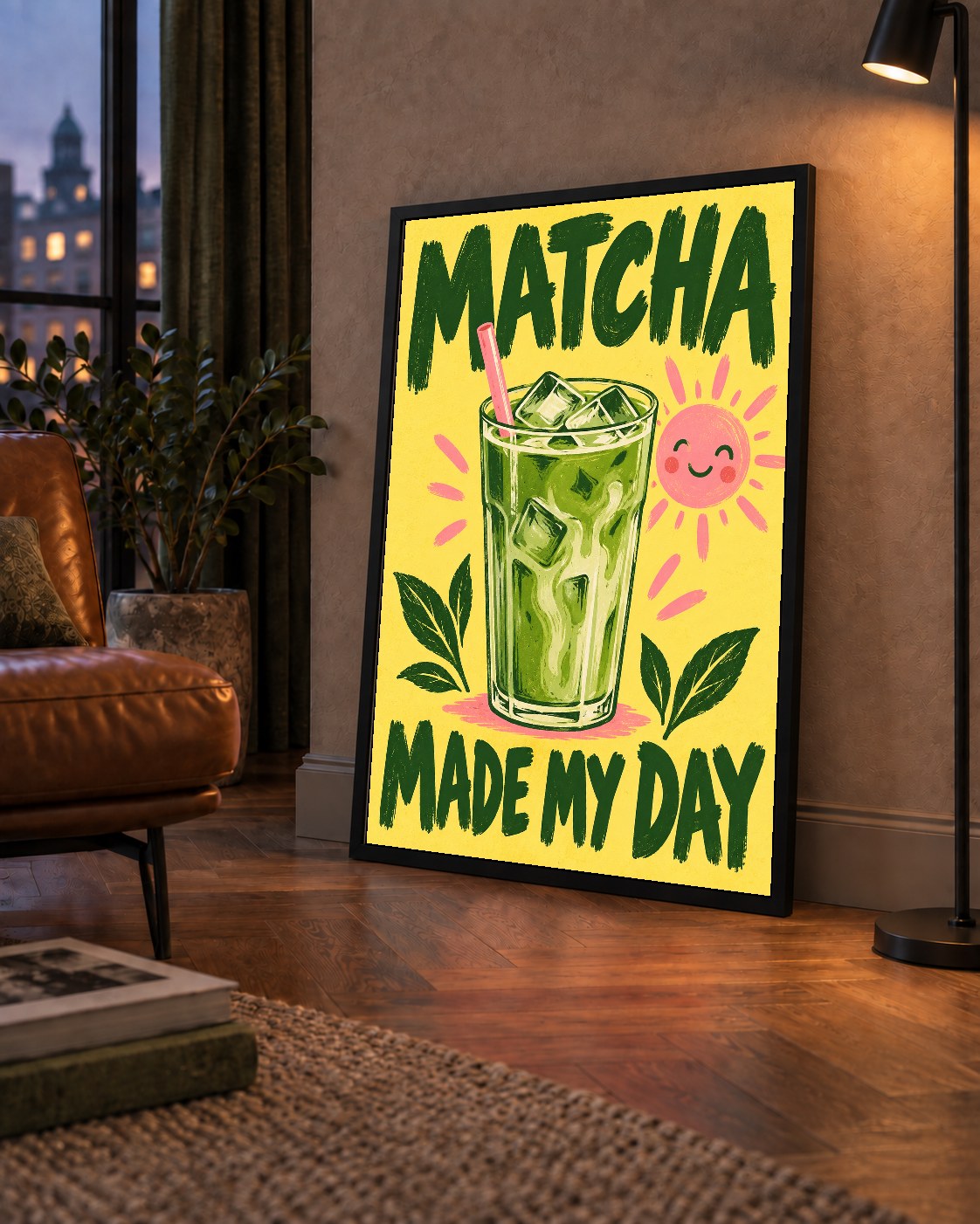 Buzlu Matcha İçeceği Poster – Enerjik ve Renkli Duvar Dekoru