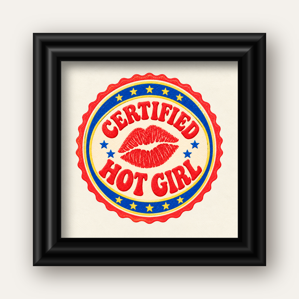 Certified Hot Girl — siyah galeri çerçeveli