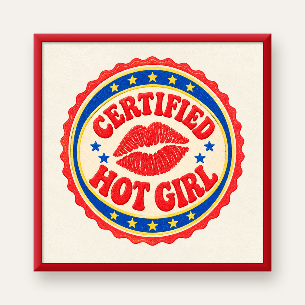 Certified Hot Girl — kırmızı çerçeveli