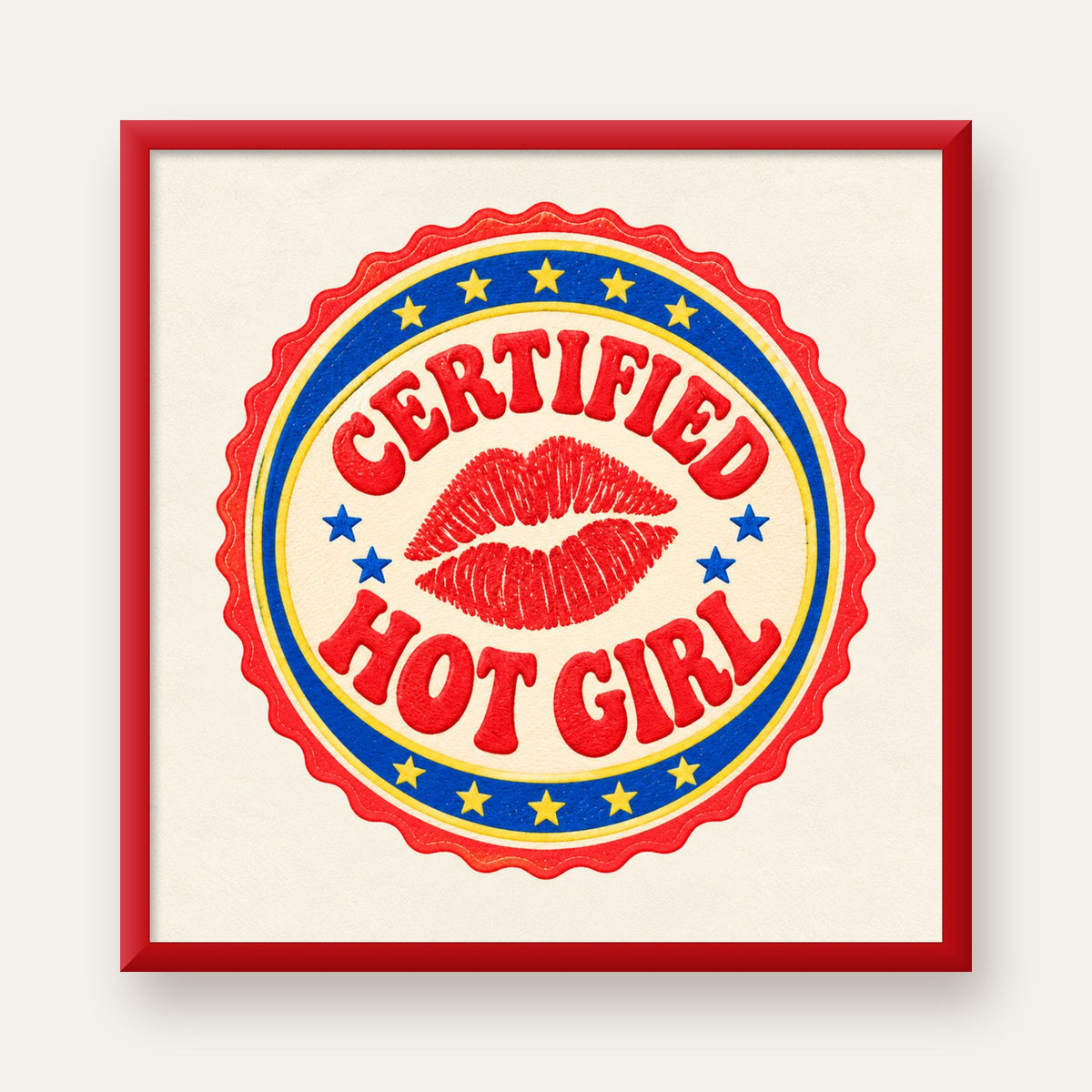 Certified Hot Girl — kırmızı çerçeveli