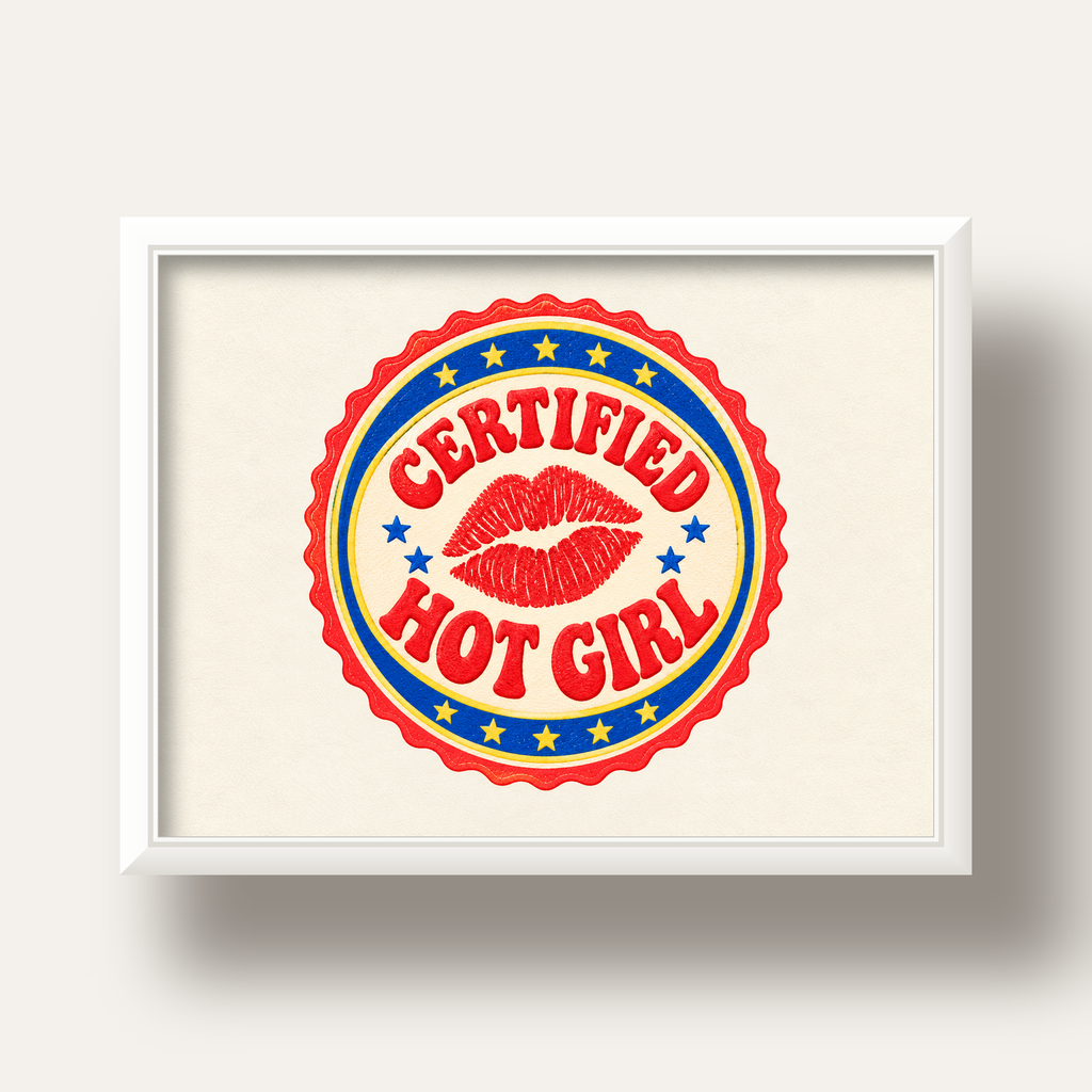 Certified Hot Girl — beyaz derin çerçeveli