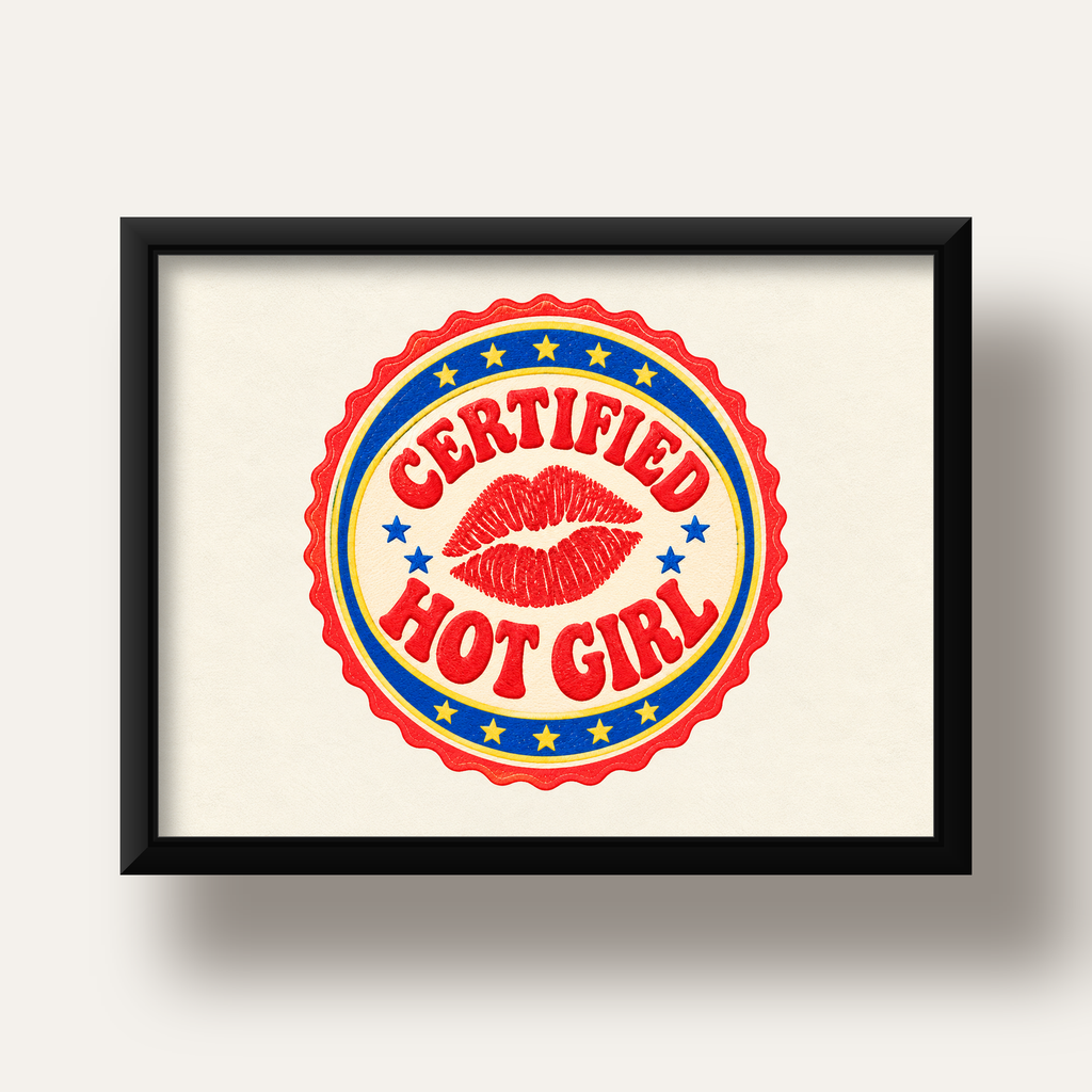 Certified Hot Girl — siyah derin çerçeveli