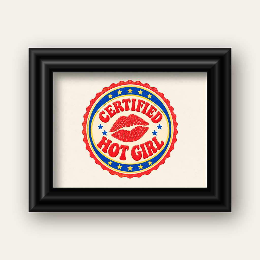 Certified Hot Girl — siyah galeri çerçeveli