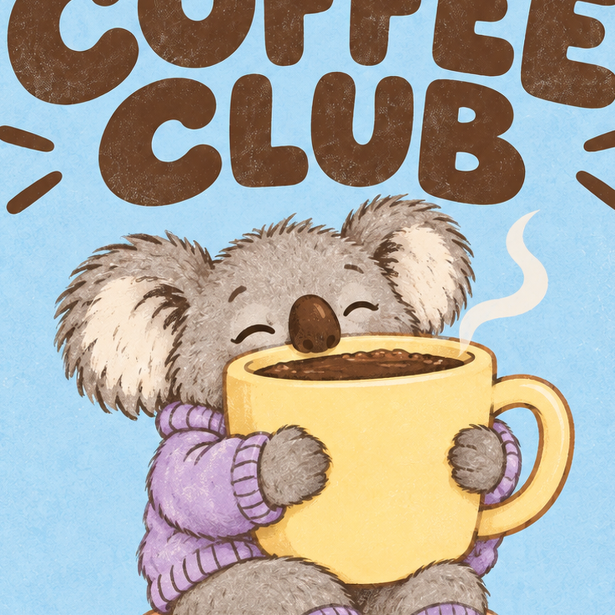 Kahve Seven Koala Poster – Sevimli Dijital Sanat Baskısı — baskının yakın çekimi, kâğıt dokusu ve renk detayı