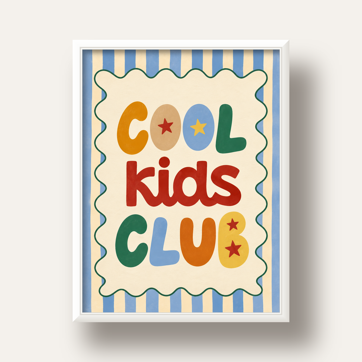 Cool Kids Club — beyaz derin çerçeveli