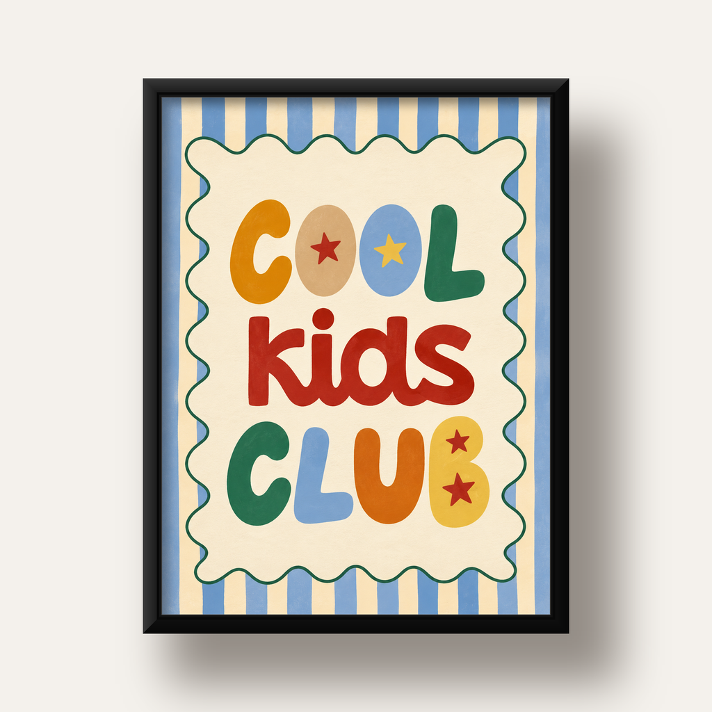 Cool Kids Club — siyah derin çerçeveli