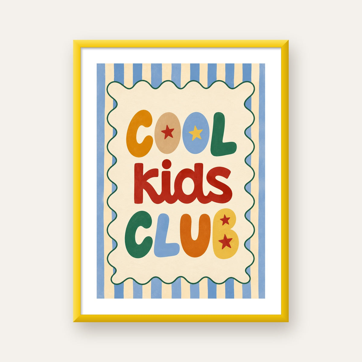 Cool Kids Club — sarı çerçeveli paspartulu