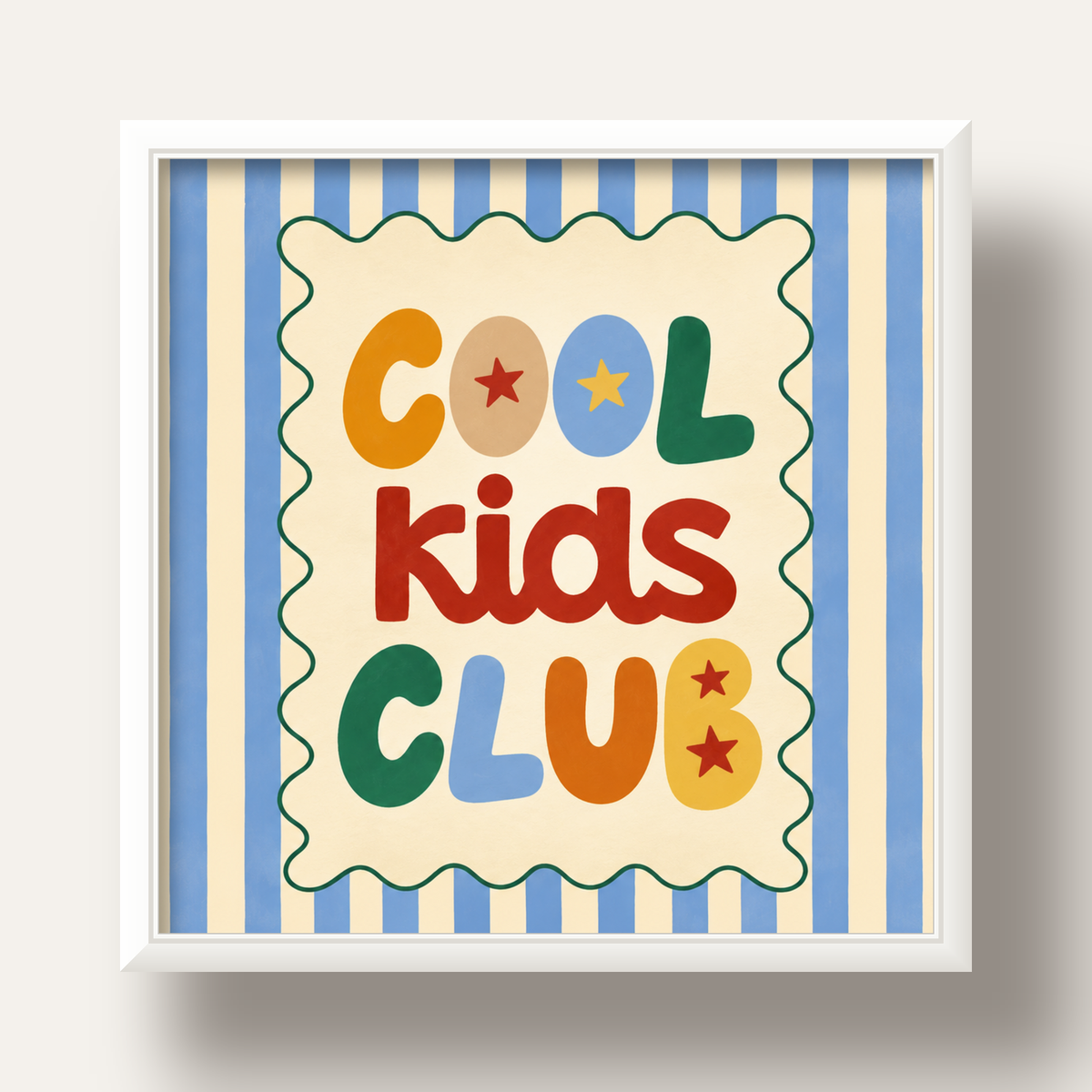 Cool Kids Club — beyaz derin çerçeveli