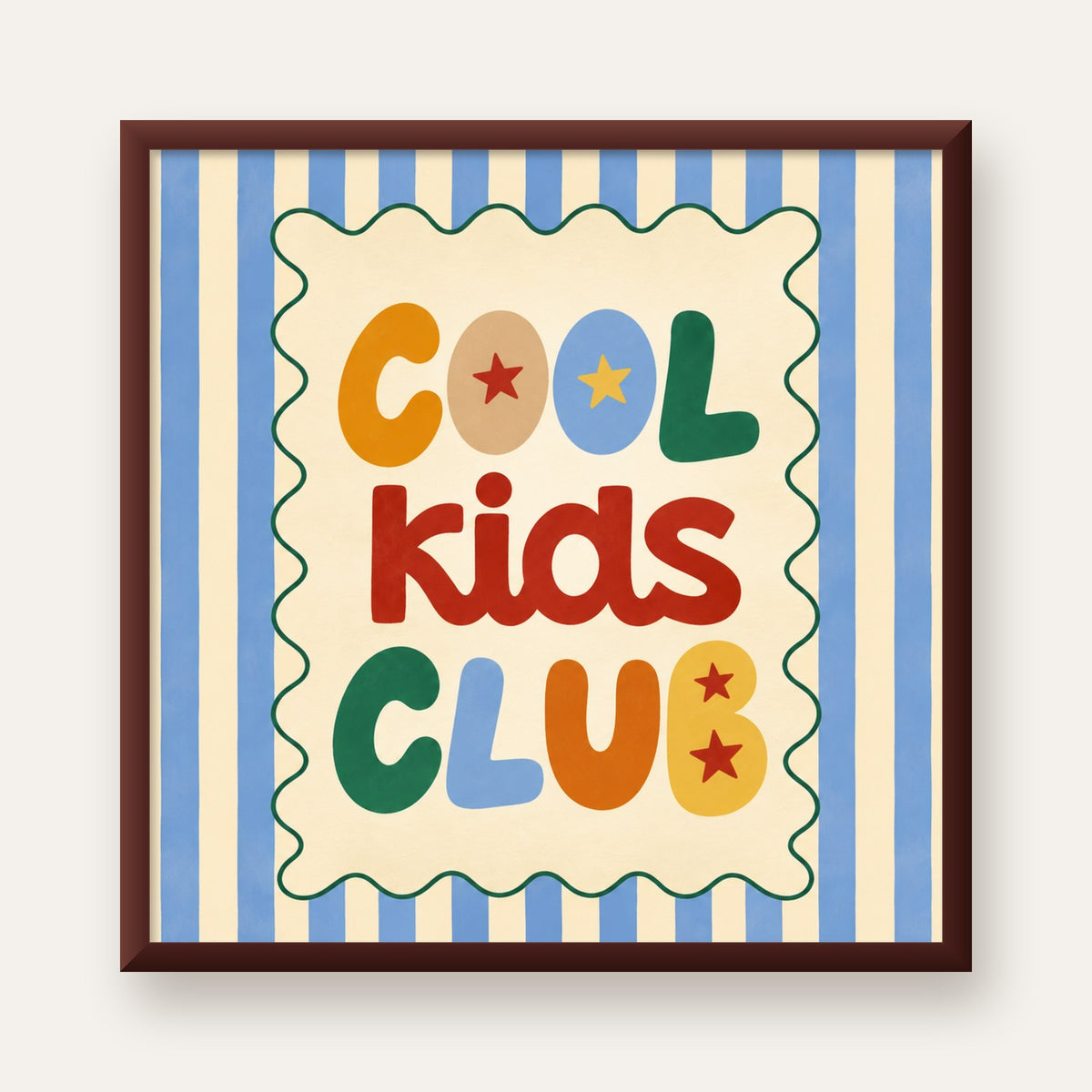 Cool Kids Club — ceviz çerçeveli
