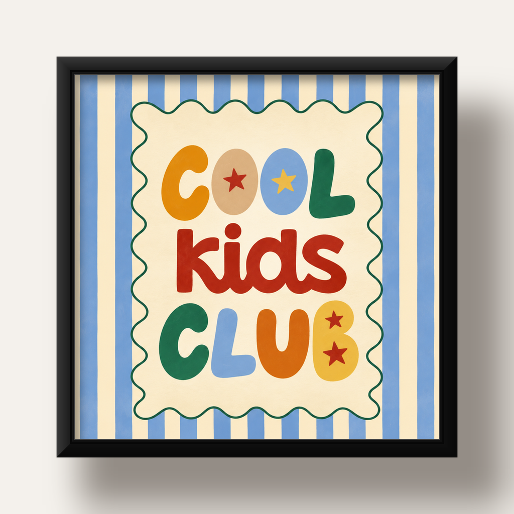 Cool Kids Club — siyah derin çerçeveli