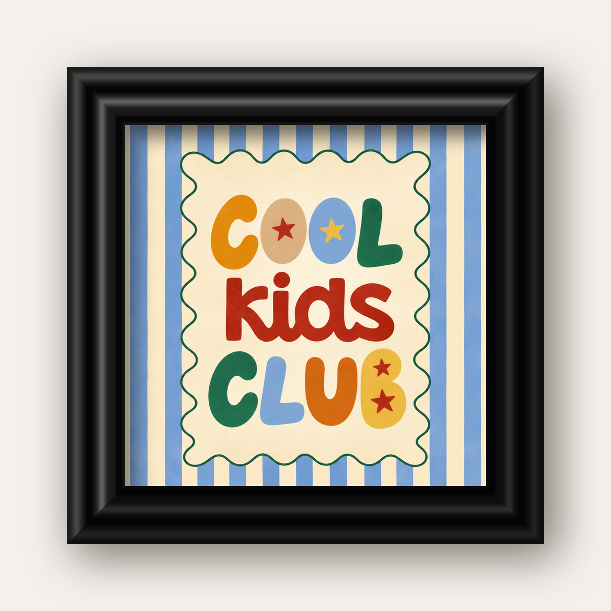 Cool Kids Club — siyah galeri çerçeveli