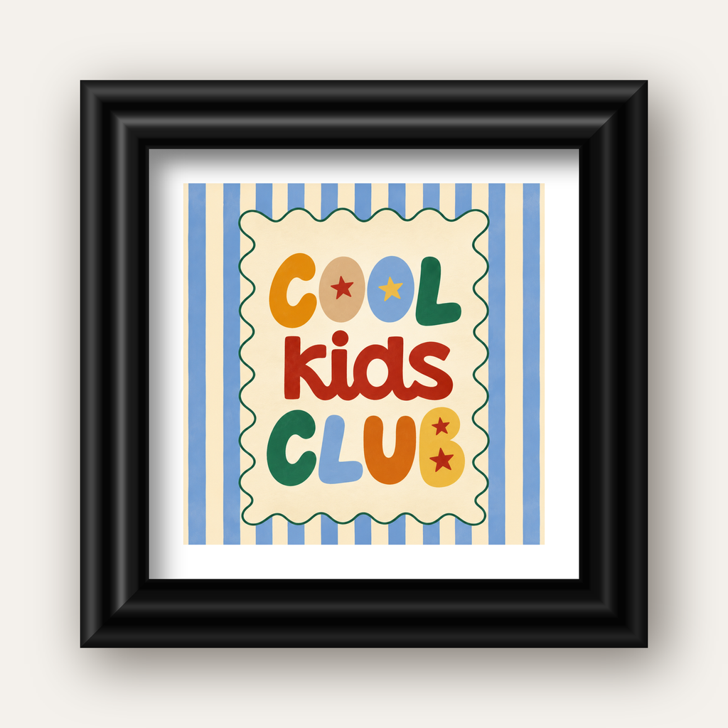 Cool Kids Club — siyah galeri çerçeveli paspartulu
