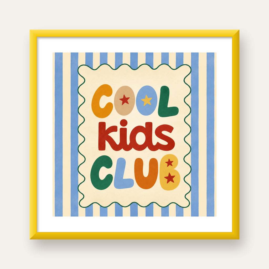 Cool Kids Club — sarı çerçeveli paspartulu