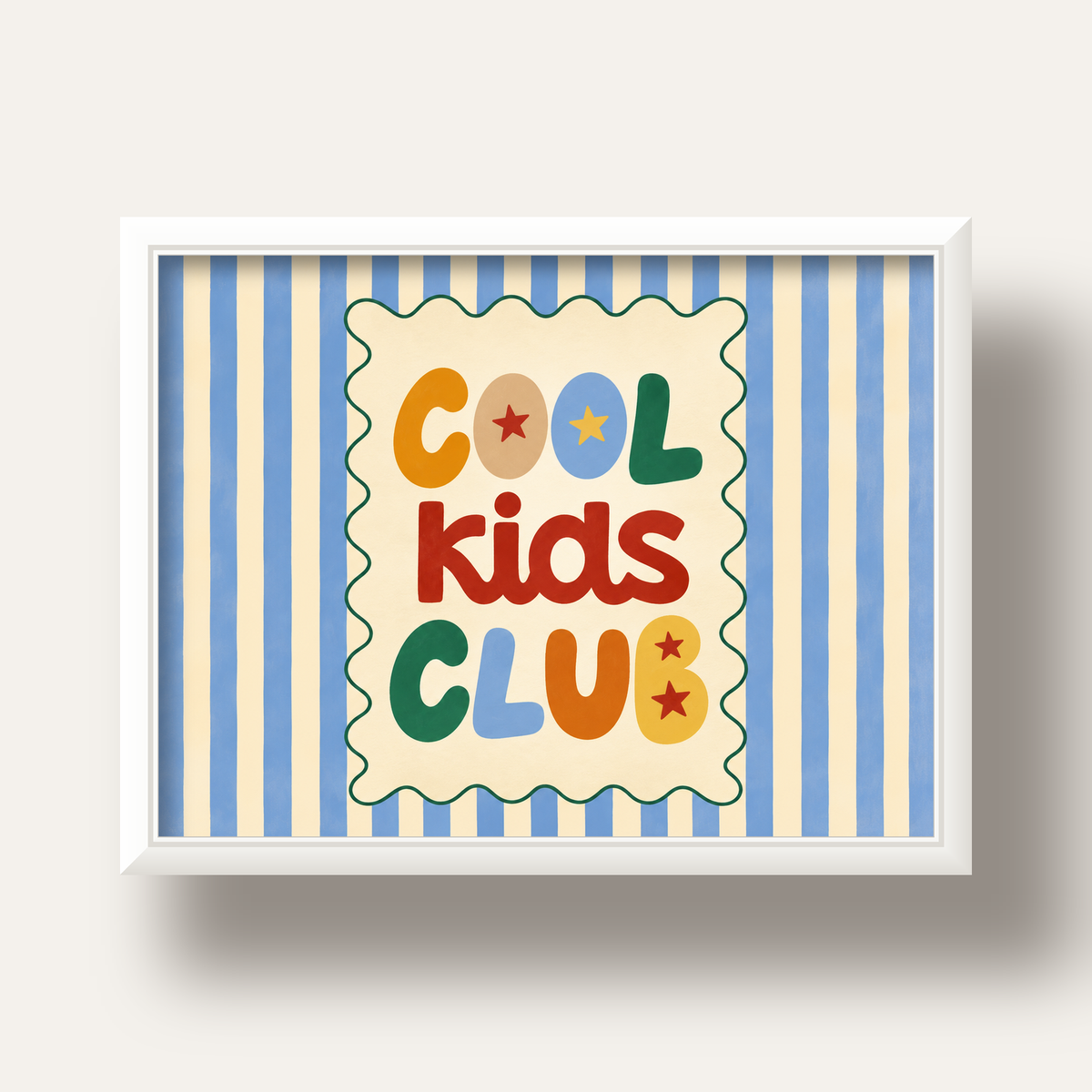 Cool Kids Club — beyaz derin çerçeveli