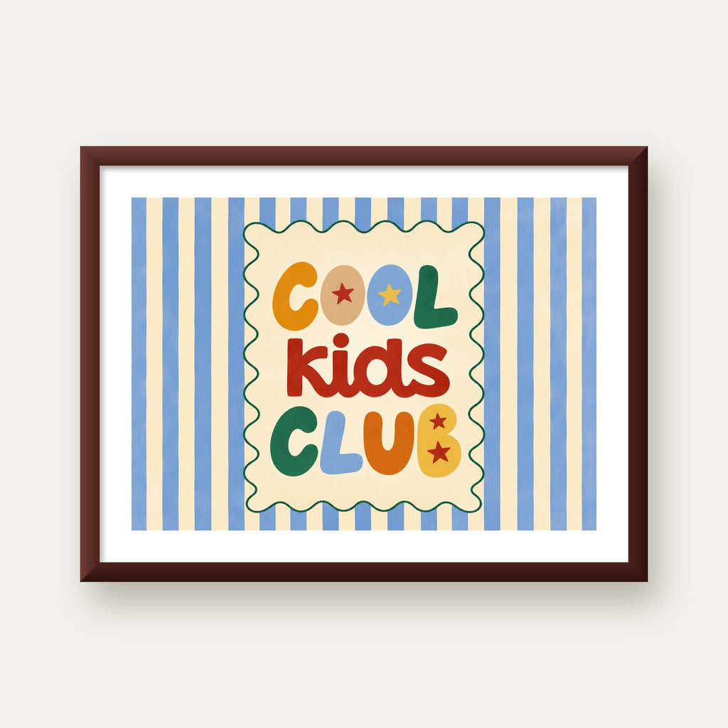 Cool Kids Club — ceviz çerçeveli paspartulu
