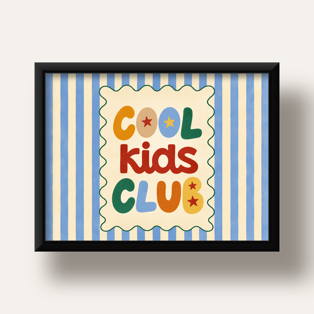 Cool Kids Club — siyah derin çerçeveli
