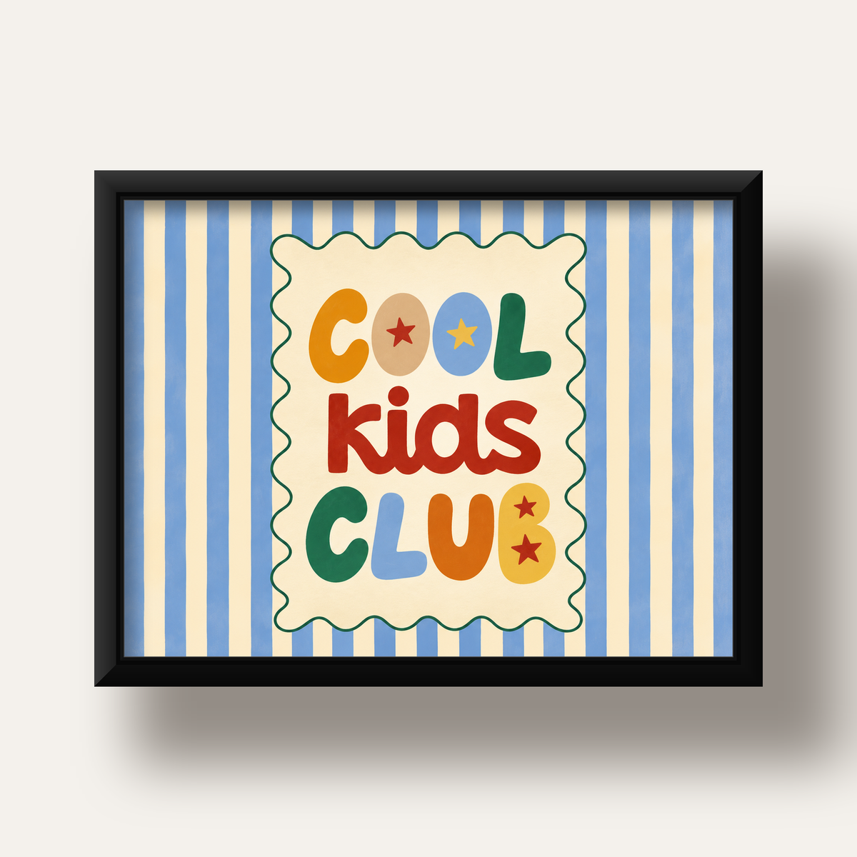 Cool Kids Club — siyah derin çerçeveli