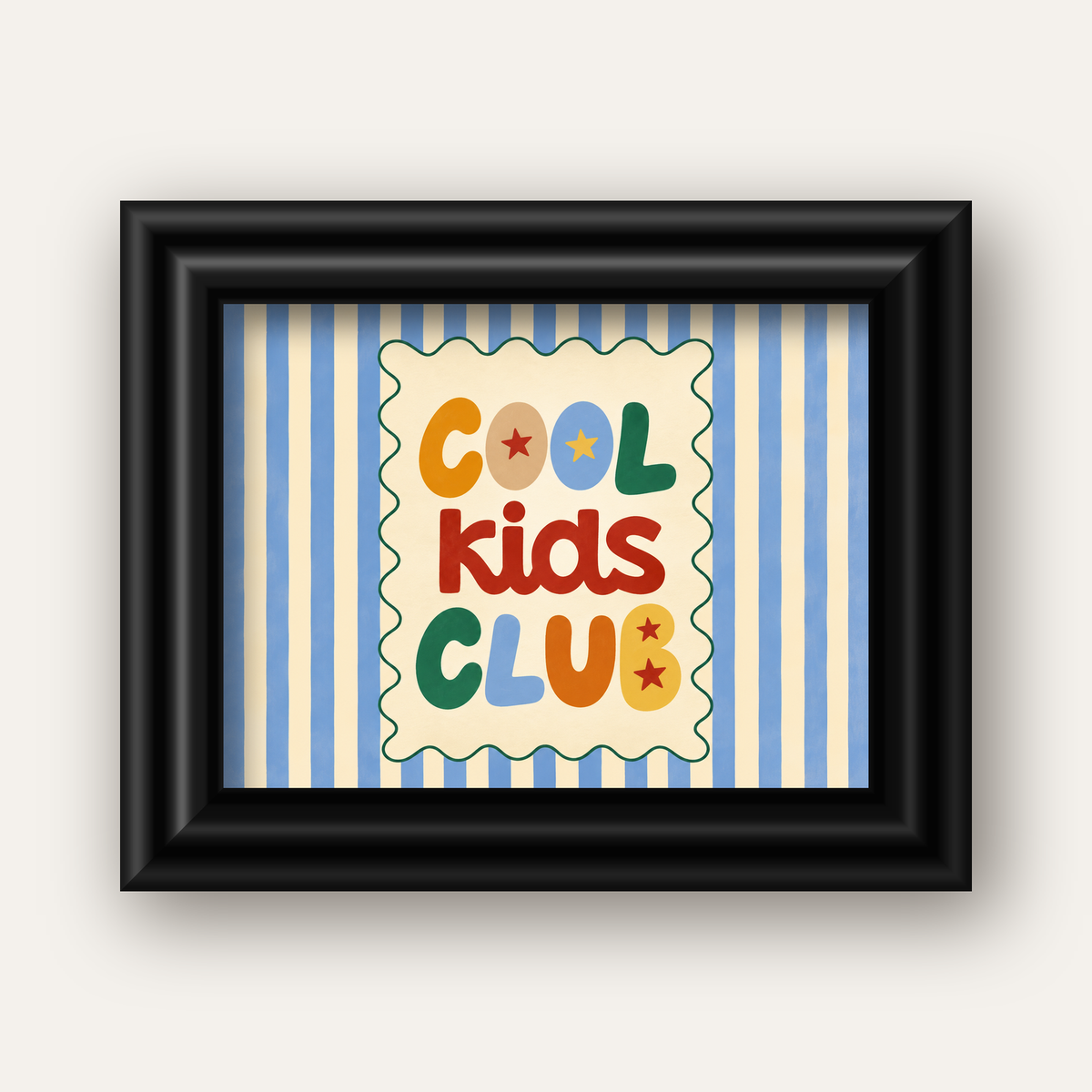 Cool Kids Club — siyah galeri çerçeveli